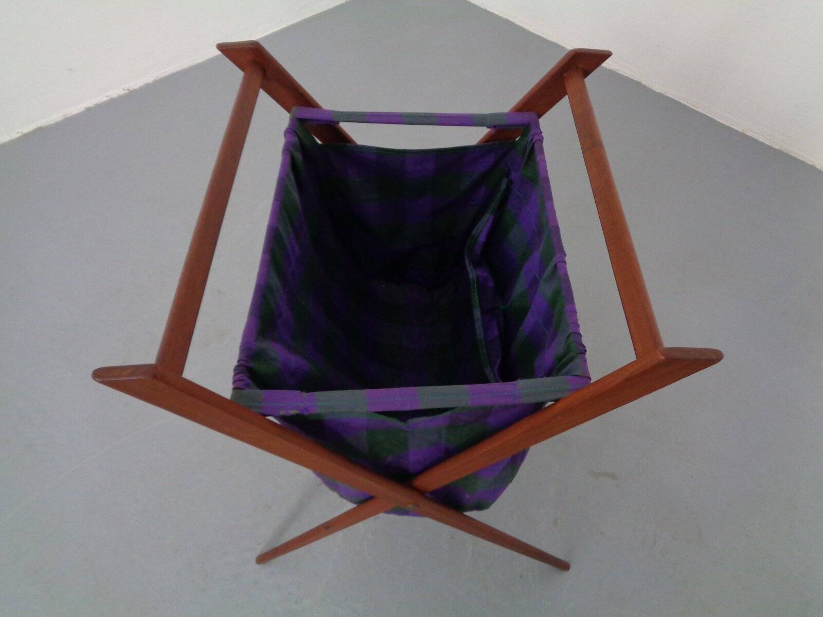 Danish Foldable Teak Magazine Rack, 1960s