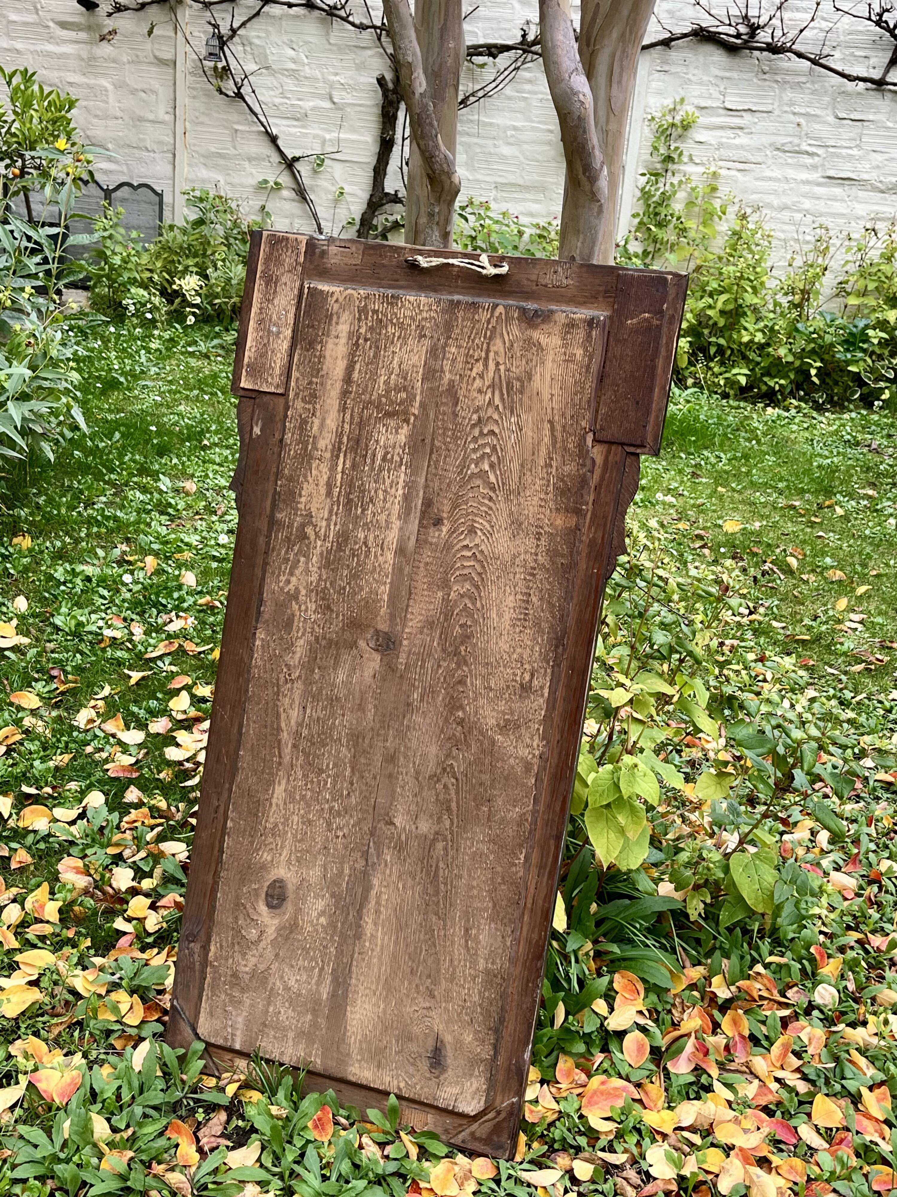 Corner mirror - wood and gilded brass - Napoleon style
