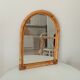 Vintage bohemian arch mirror in bamboo and rattan