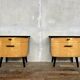 Paire de table de chevets vintage bicolores – pieds compas