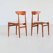 Christian Linneberg set of six dining chairs in teak Denmark 1960