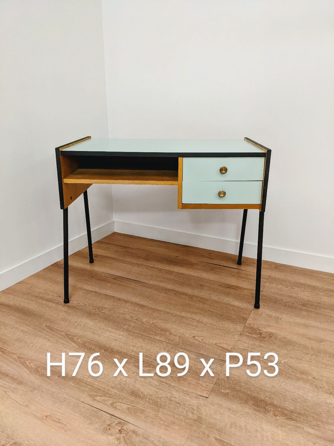 Vintage Scandinavian-style wooden desk