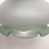 Globe en verre opaline pour luminaire suspension vert et blanc