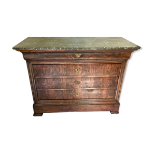 Commode Louis Philippe - noyer marbre
