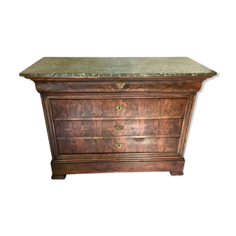Louis Philippe marble and walnut chest of drawers