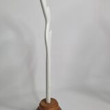 Biomorphic bisque sculpture, on turned wooden base, 37 cm