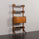 Scandinavian free standing vertical bookcase with a secrtetaire or home office wall unit model Ergo,