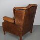 Fauteuil hollandais vintage en cuir cognac