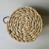 Braided rope pouffe stool, 60s-70s