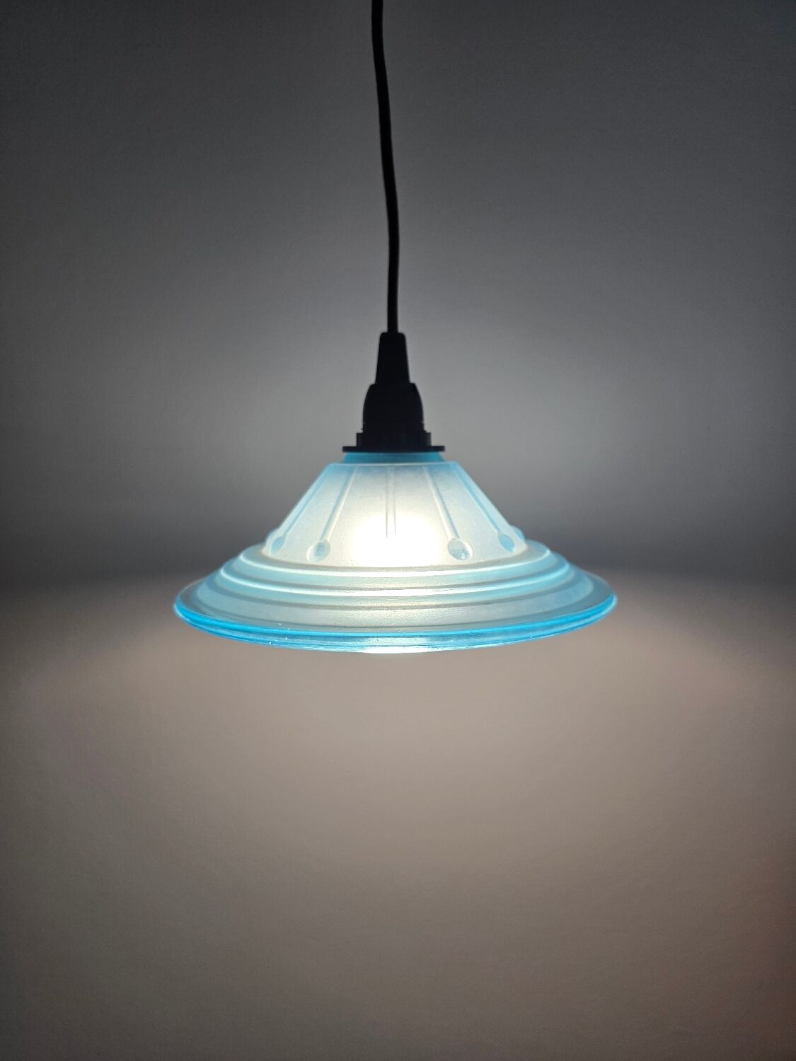 Art Deco blue globe lamp