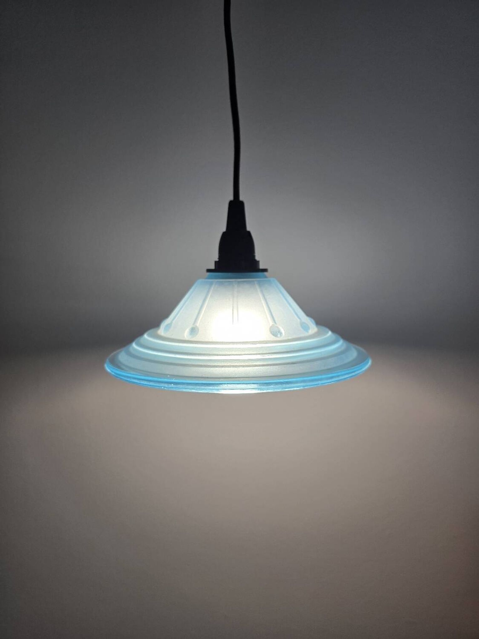 Art Deco blue globe lamp