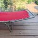 Metal and canvas camp bed