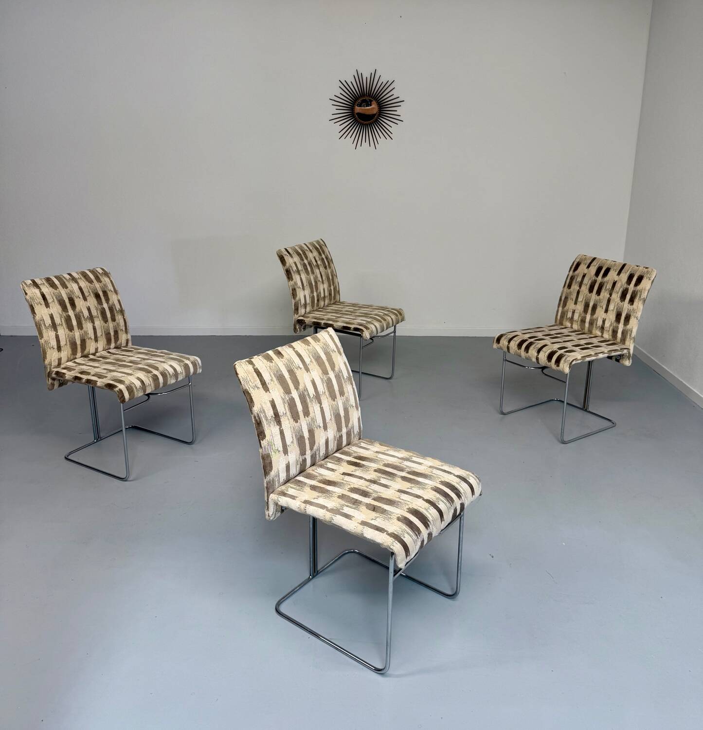 Set of 4 old Saporiti Italia chairs from the 1970s, Ernes design