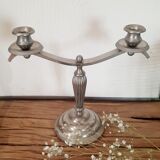 Silver metal candlesticks