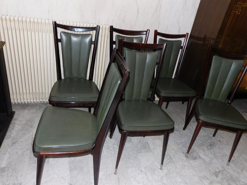 Serie de 6 chaises 1960 en macassar et skyl
