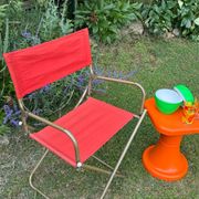 Fauteuil de camping pliant orange vintage