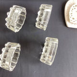 Set of 4 old piano/glass table coasters