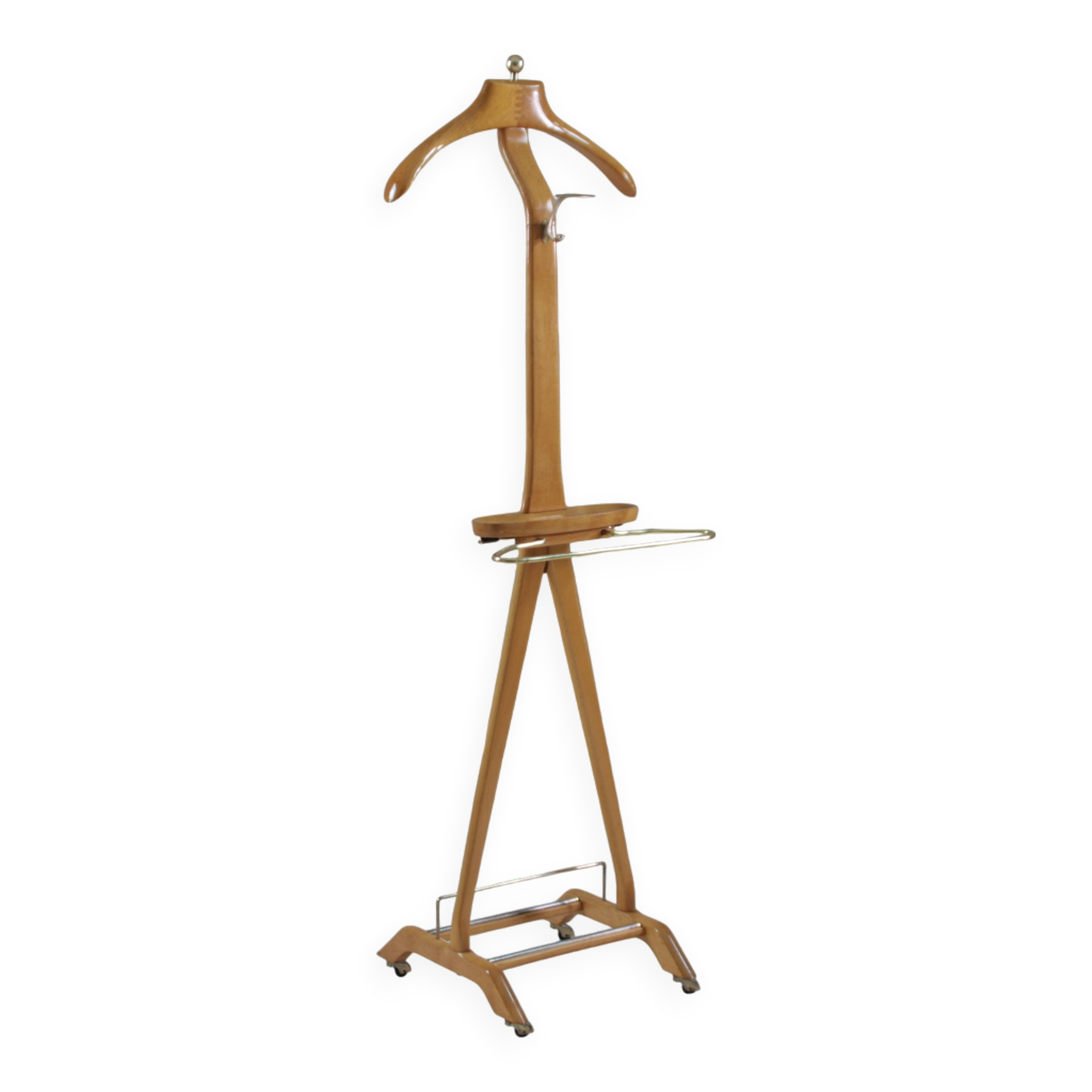 Vintage Italian beech valet by Ico Parisi for Fratelli Reguitti, 1950s