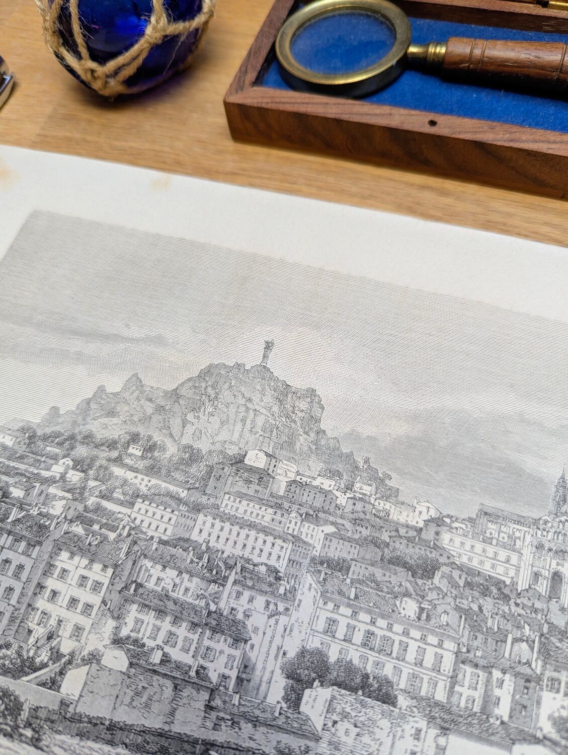 Le Puy-en-Velay, Haute-Loire. Printed illustration from 1866.