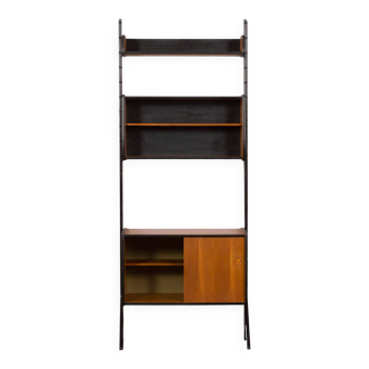 Upcycled Ergo vintage wall unit in teak and black varnish, Norway 1960s