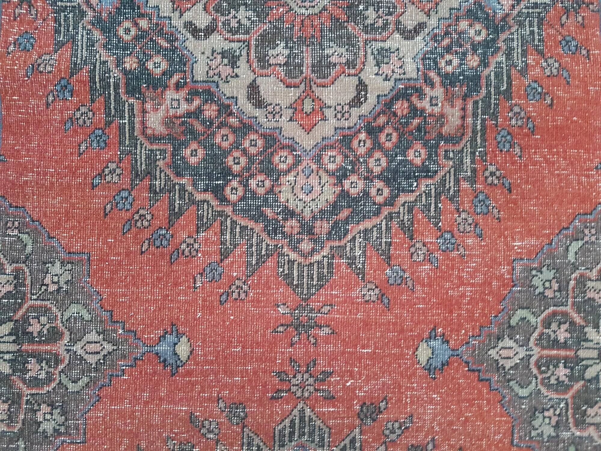 Vintage Turkish hallway rug 102x403 cm