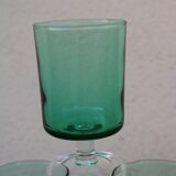 6 Luminarc green wine glasses