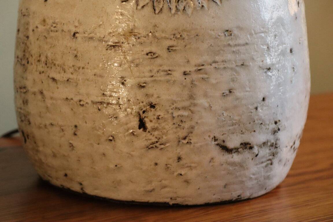 Enamelled ceramic table lamp by Albert Thiry, Vallauris 1960