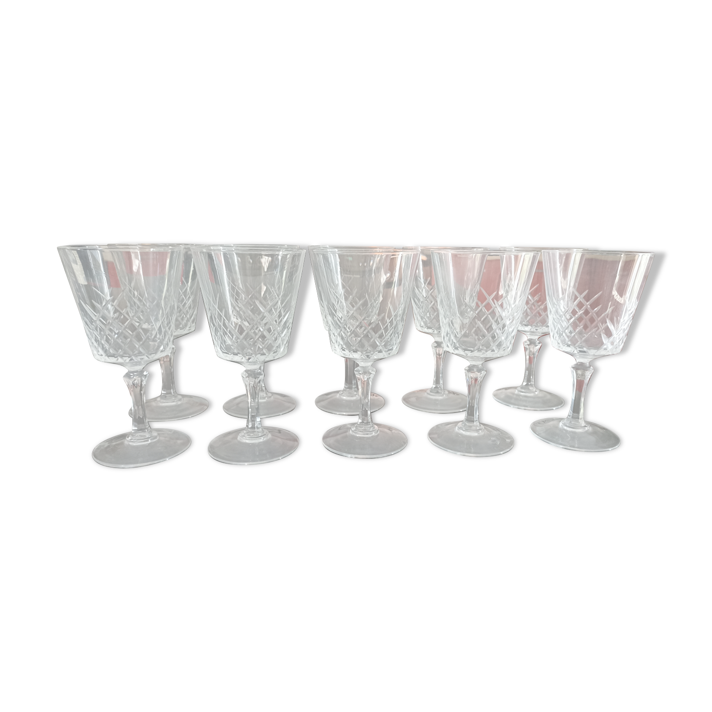 Lot de 10 verres à eau en cristal