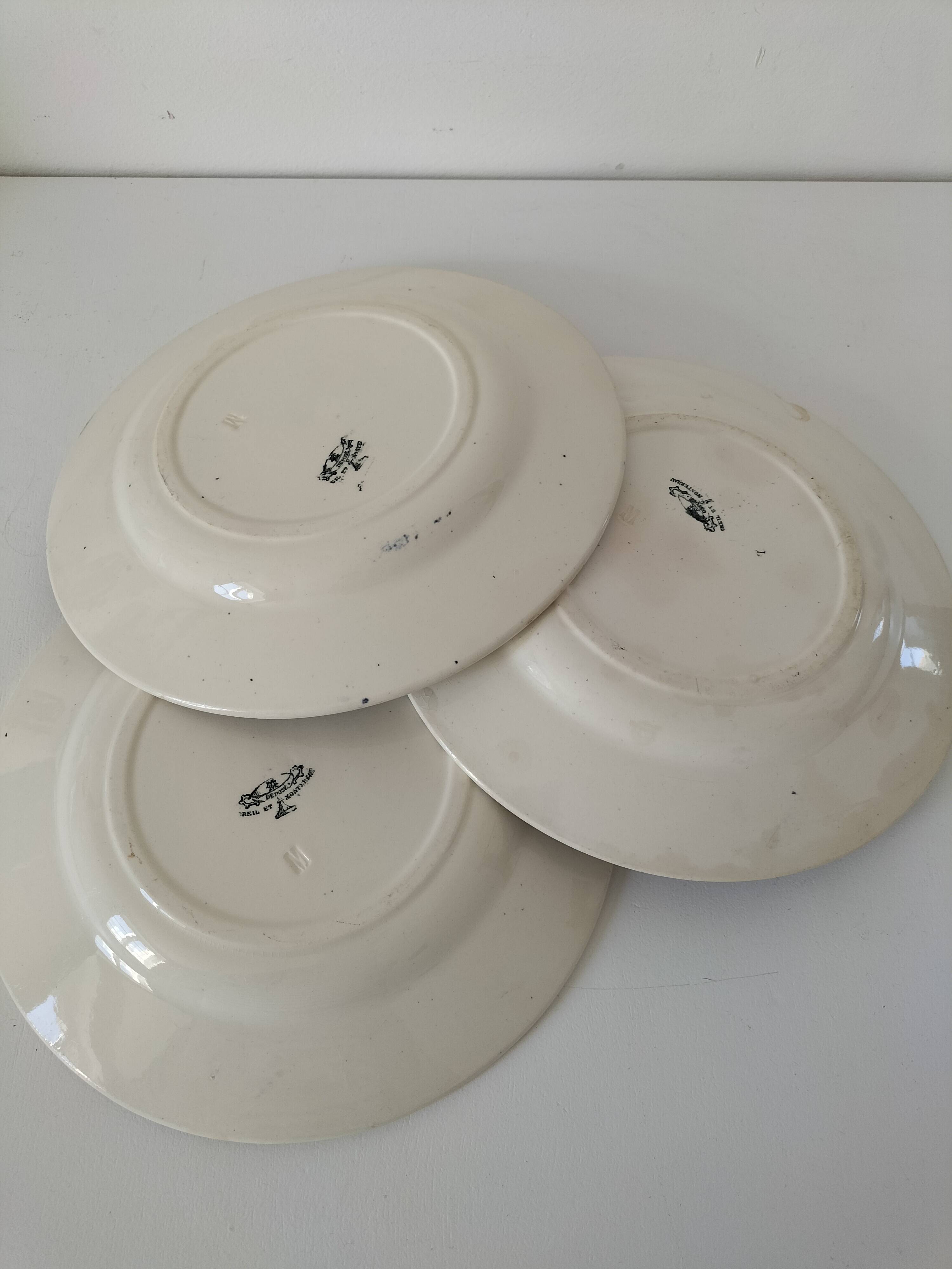 Creil Montereau Plates Linotte Model