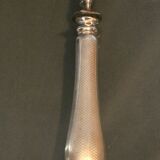 Cutting service XIXth sleeves silver metal with guilloche knife decoration