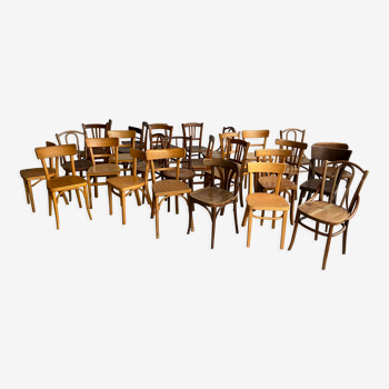 30 chairs mismatched bistro french Restaurant bentwood 60s
