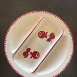 3 earthenware asparagus plates - Salins-les-Bains