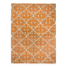Tapis afghan contemporain motif arabesque couleur orange brique 206 x 156 cm