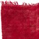 Solid Red Vintage Hand-Knotted Turkish Tulu Rug, 100% Wool