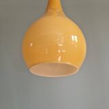 Scandinavian pendant light in honey-colored opaline glass, 1960s
