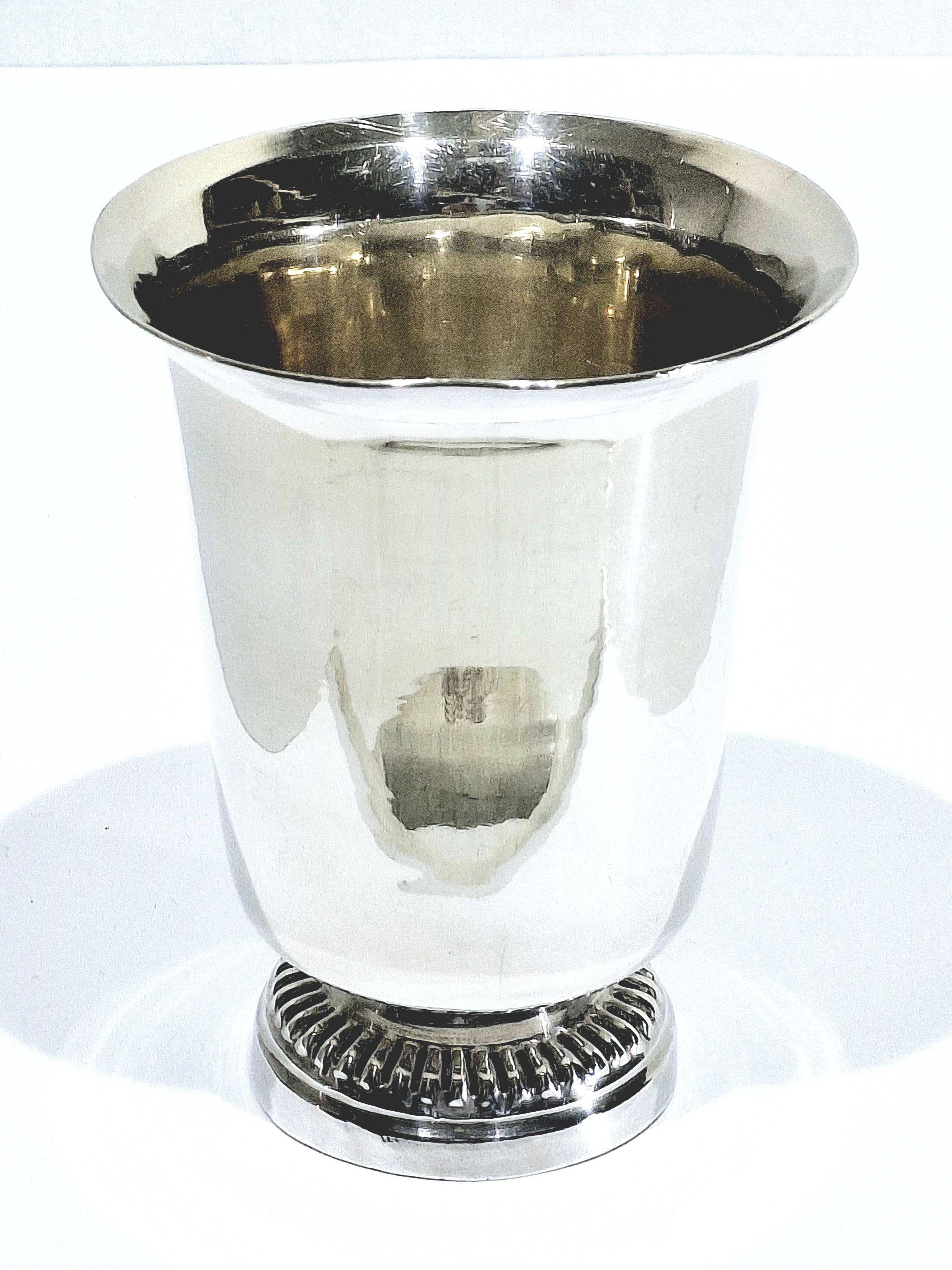 Sterling Silver Cup with Pedestal and Second Rooster Hallmark