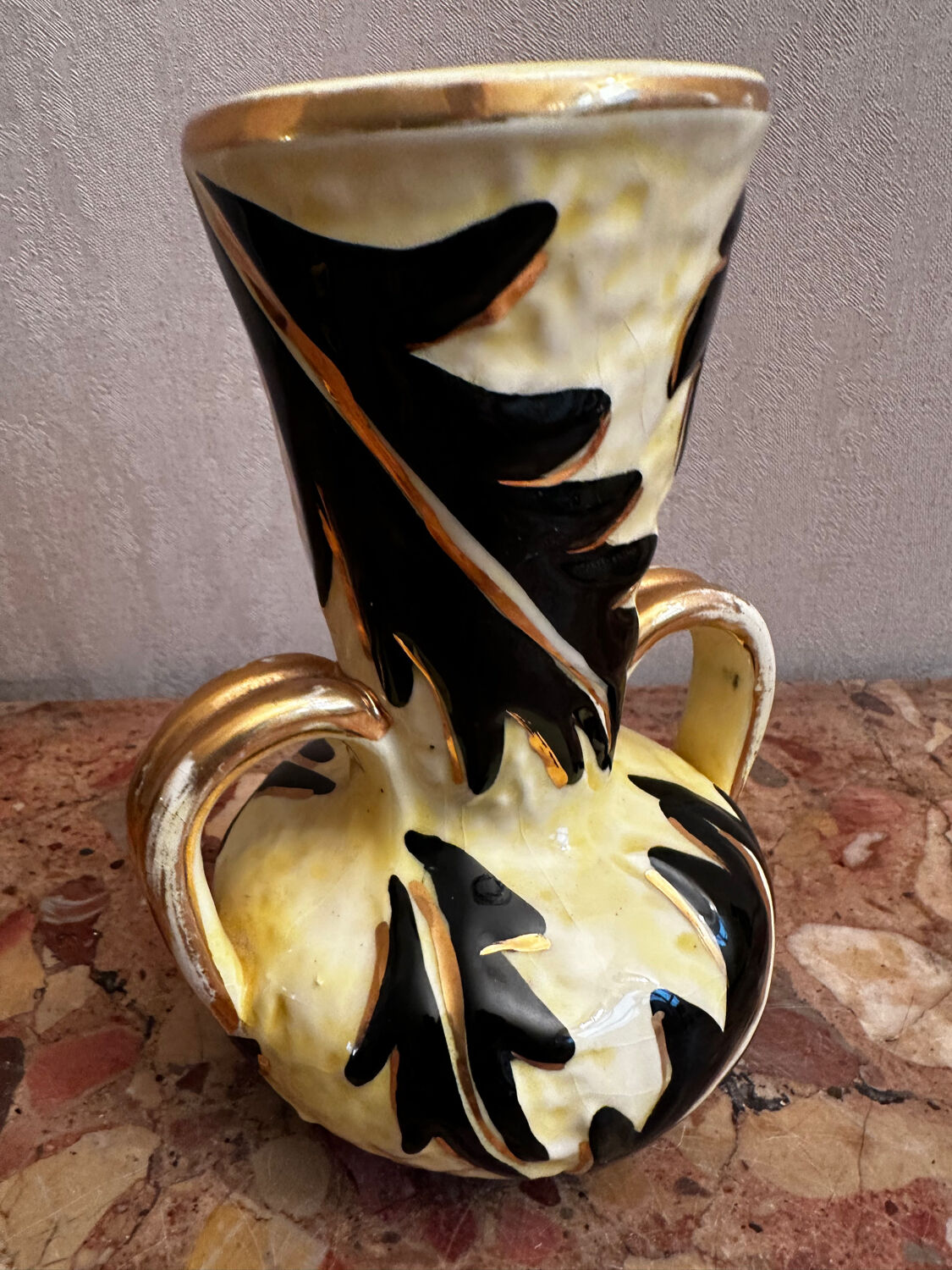 Vintage amphora vase signed JTF from Vallauris