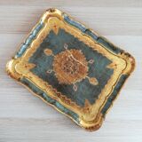 Plateau florentin bleu et doré
