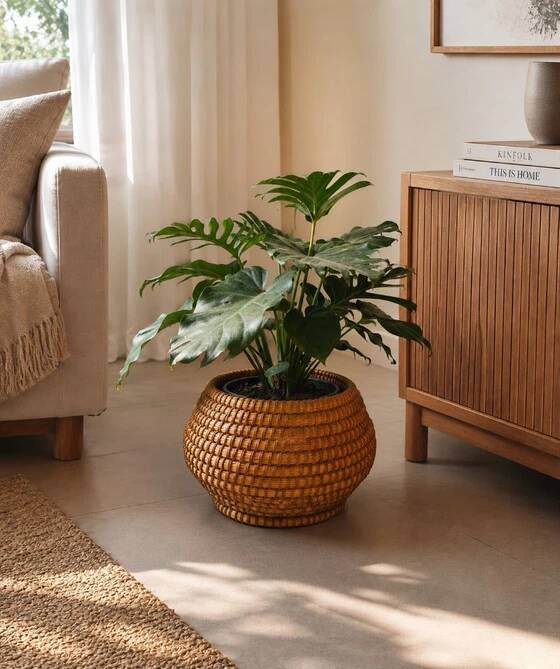 Old straw and bramble cache pot from 1950