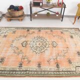5x9 Peach Orange Antique Vintage Rug 166x263Cm SK 24342