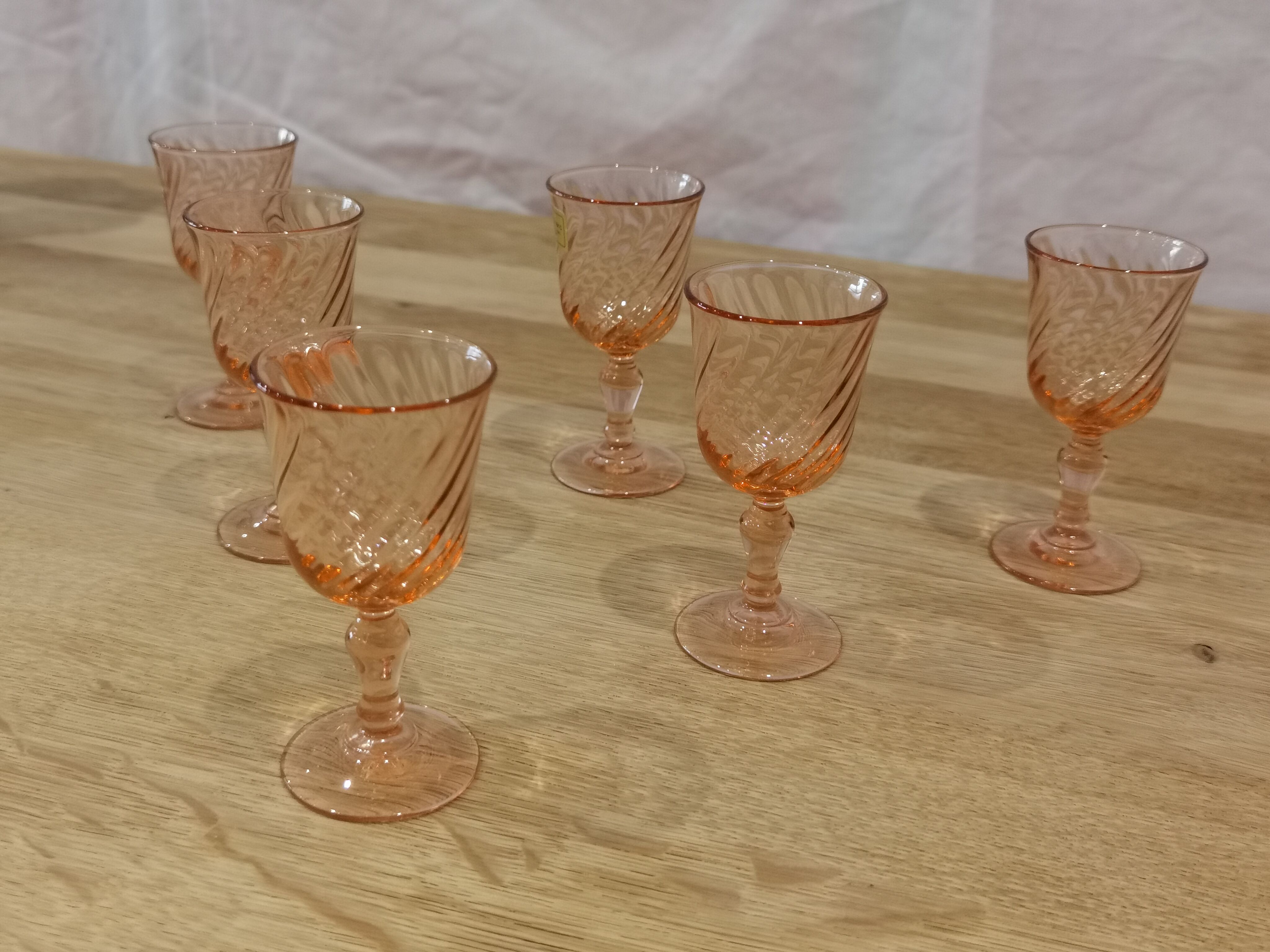 Set of 6 Luminarc Rosaline liqueur/port glasses