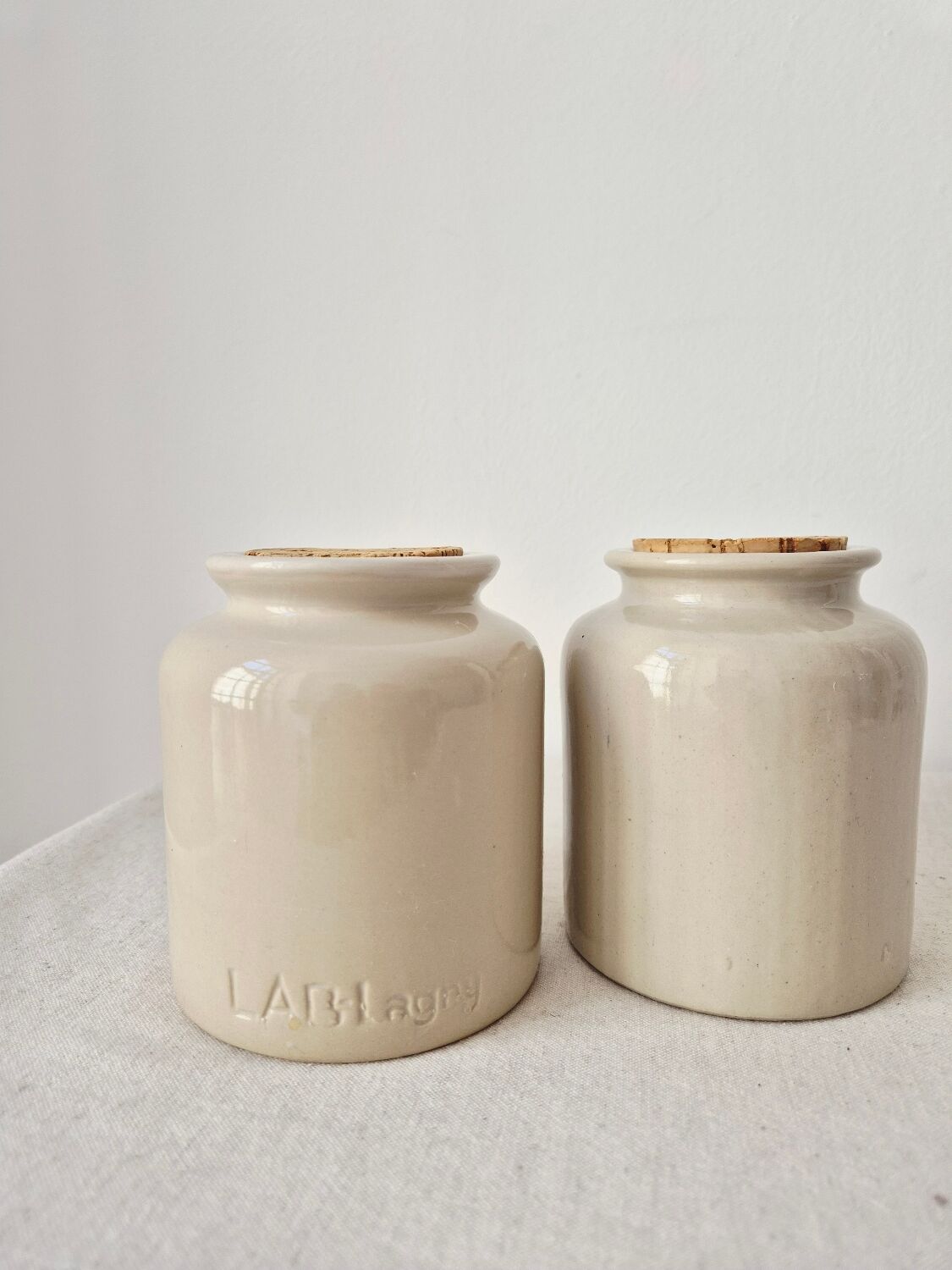 Set of 2 stoneware pots/vase - Lab Lagny Vintage