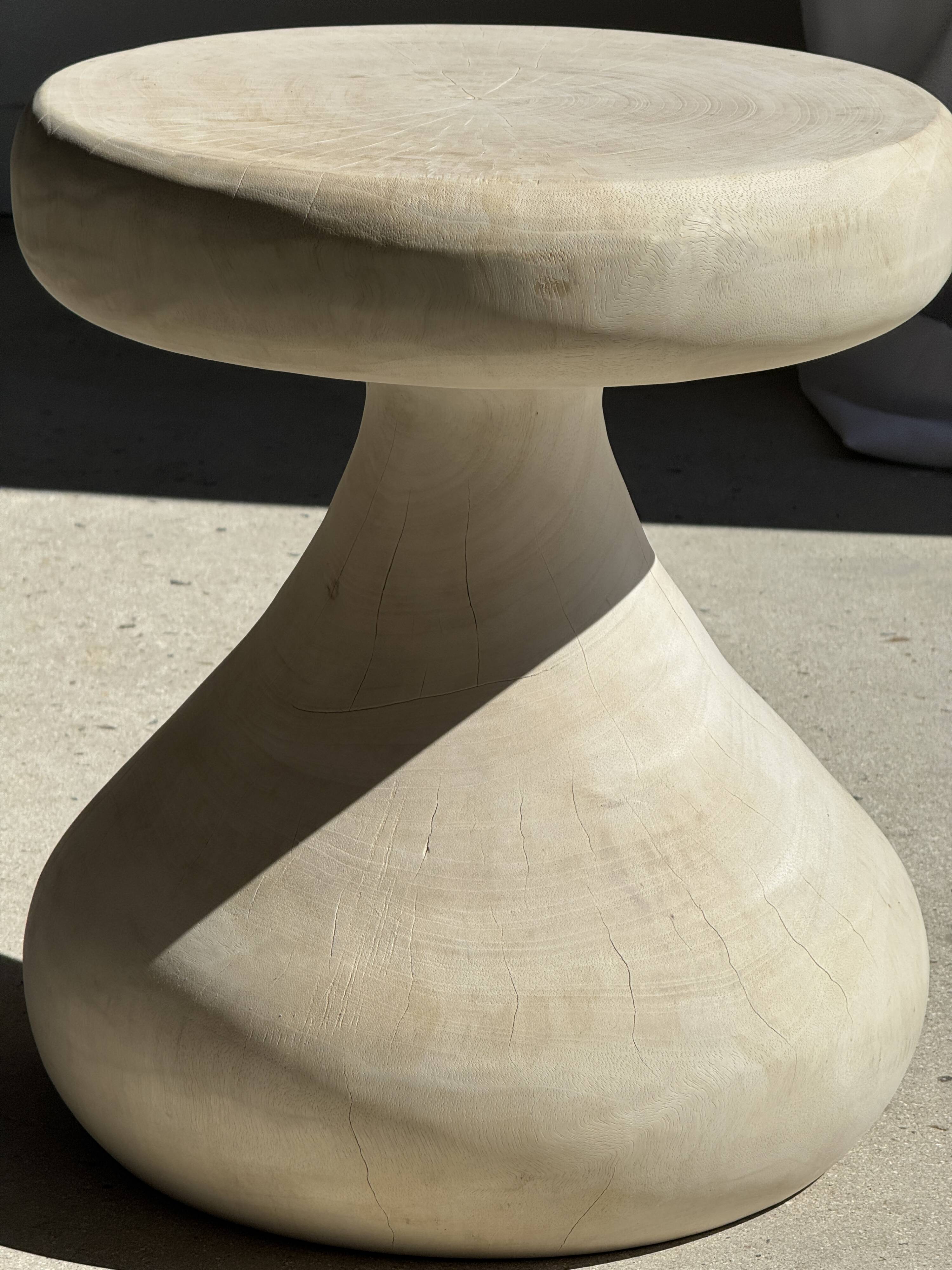 Pawn Bleach - Stool, side table, end table in solid mango wood