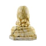 Alabaster Marble Bust Christ Sacred Heart Antique 1920 Signed 32cm