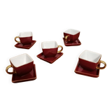 Service of 5 cups and saucers