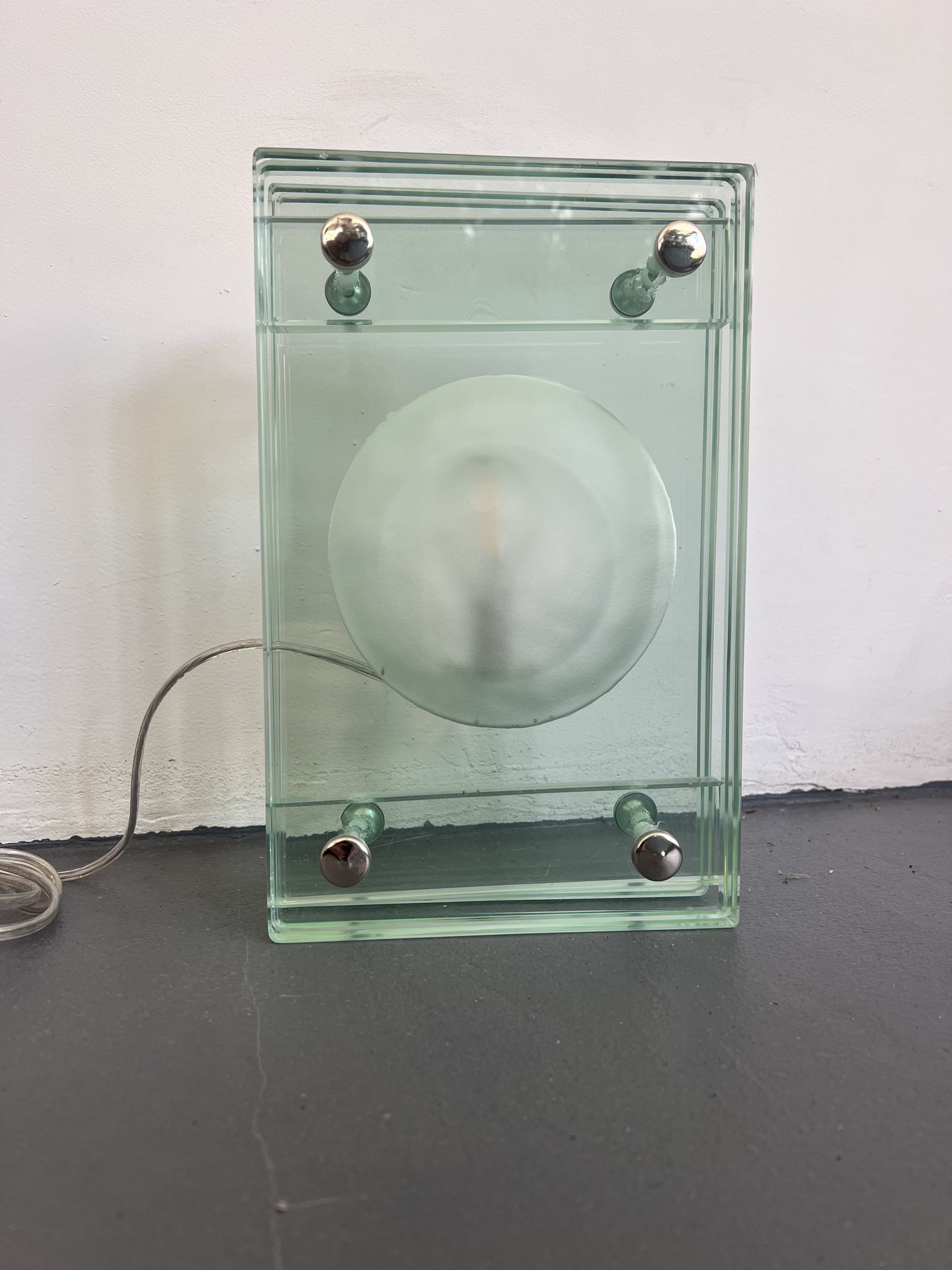 Italian Modern thick glass table lamp from 70s