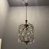Vintage drop pendant in crystal, 1950s