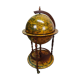 Meuble bar globe en bois sur roulette
