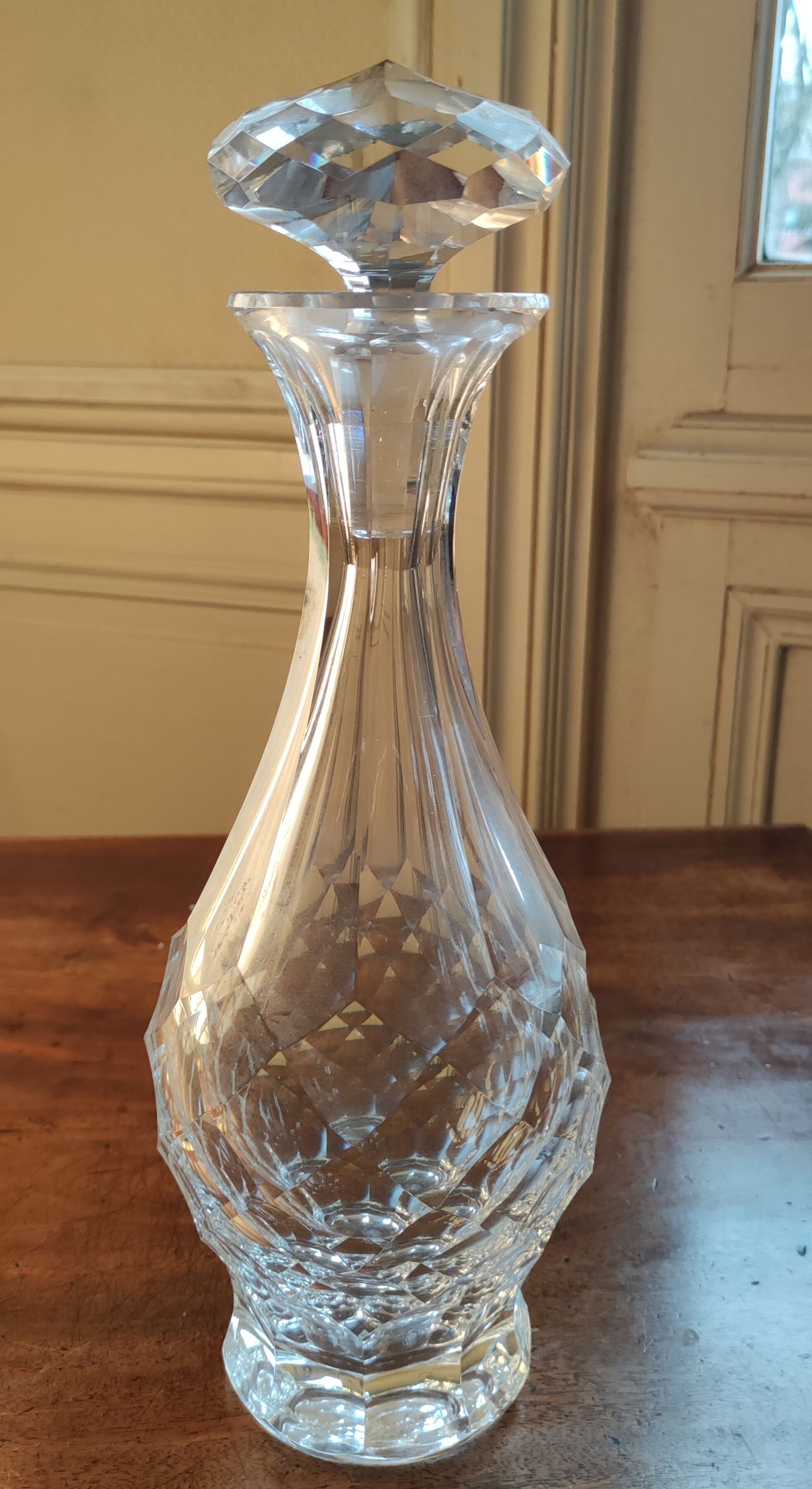 Carved crystal decanter 19th century