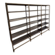 Old industrial metal shelf of 3 linear meters
